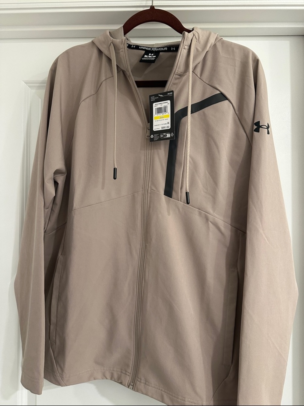 Under Armour Men's Hooded Softshell Jacket - Taupe with Black Accents - Picture 2 of 10